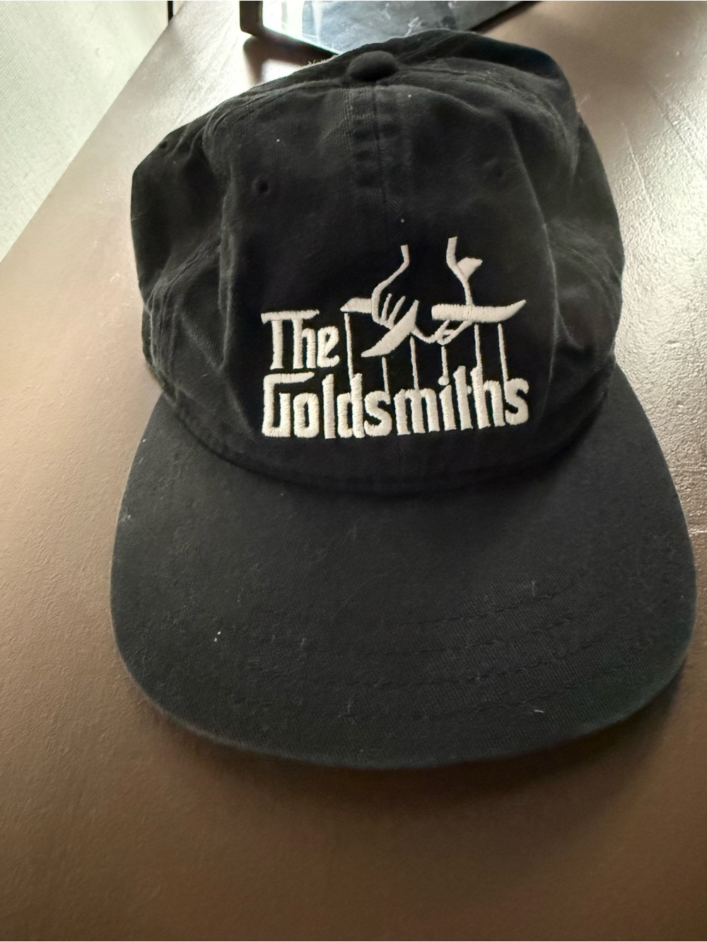The Goldsmiths Black Embroidered Logo Baseball Cap